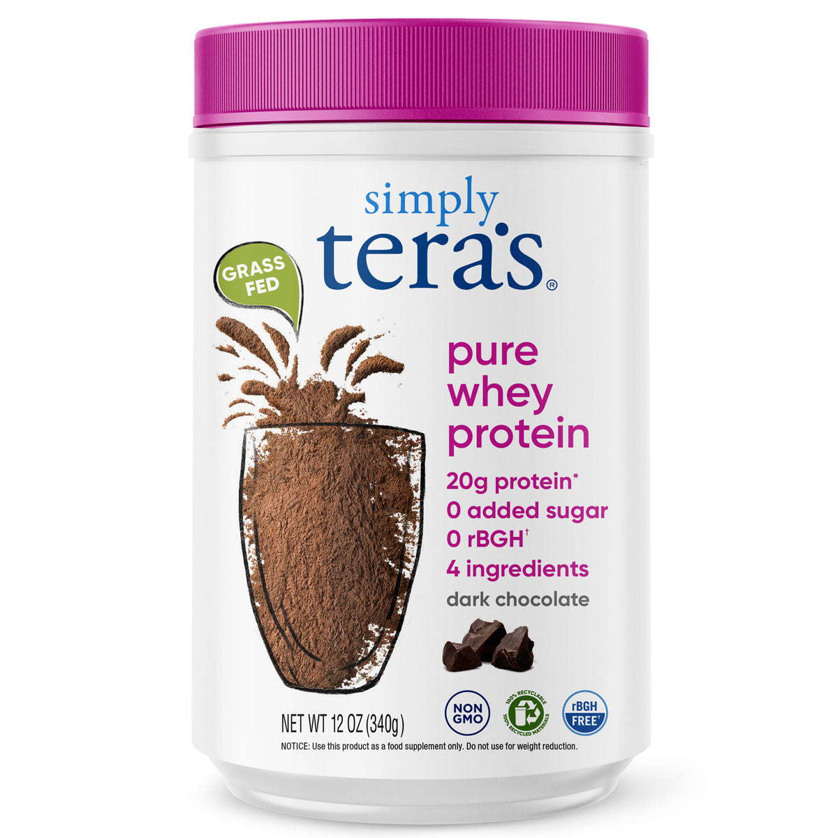 pure whey protein - dark chocolate – simplyteras.com