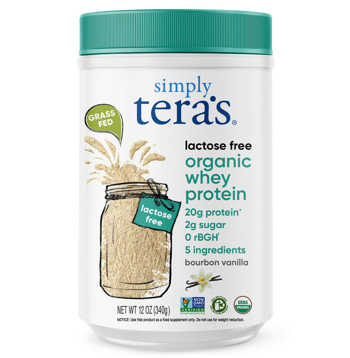 lactose free organic whey protein, bourbon vanilla