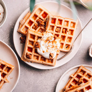 Gluten-Free Protein Packed Cinnamon Roll Waffles