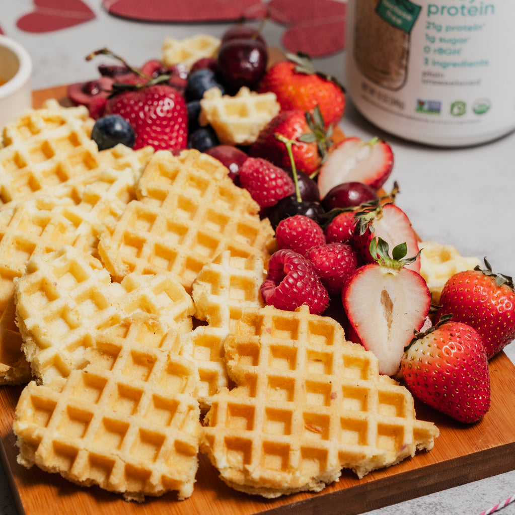heart-shaped protein waffles