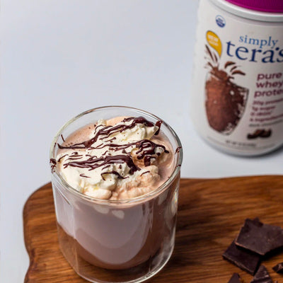 Protein-Rich Hot Chocolate with Peanut Butter Whipped Cream